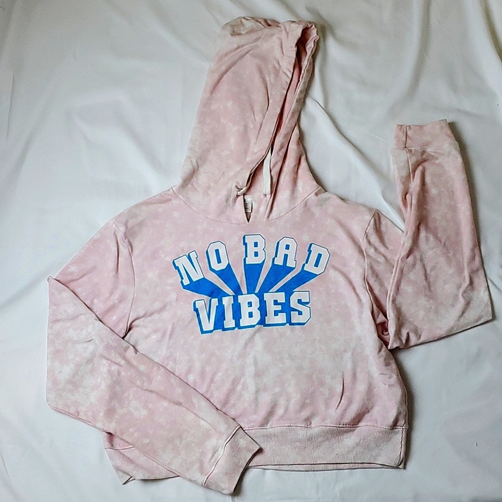 Pink and white hoodie